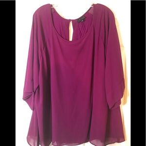 SALE 3/$18 - 
Cameo Wine Blouse 3X